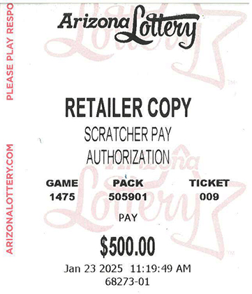 Another $500 Scratcher Winner in January 2025 - a $500 Win!!